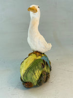 White duck in the bulrushes