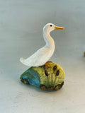 White duck in the bulrushes