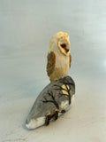Owl on frosty hill