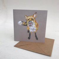 Sitting foxy card